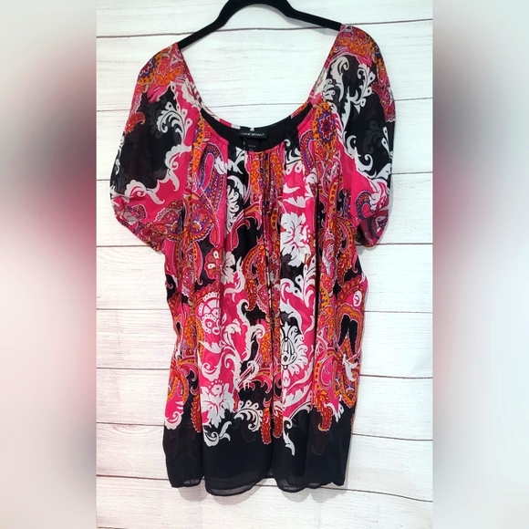 Nwot Lane Bryant flowy Paisley Summery blouse plus size 22/24 - Picture 11 of 12